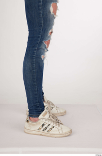  Olivia Sparkle blue jeans with holes calf casual dressed white sneakers 0007.jpg